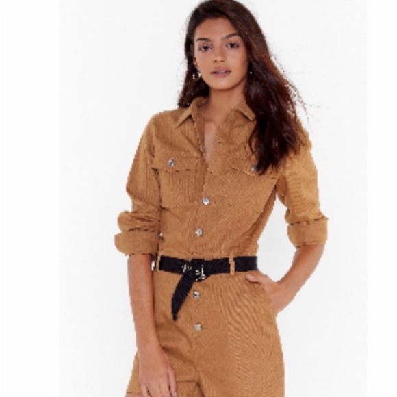 Daphnea Camel Denim Playsuit - Picture 2 of 4